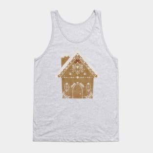 Watercolor Gingerbread House Scandinavian Folk Art Christmas Decorations Tank Top